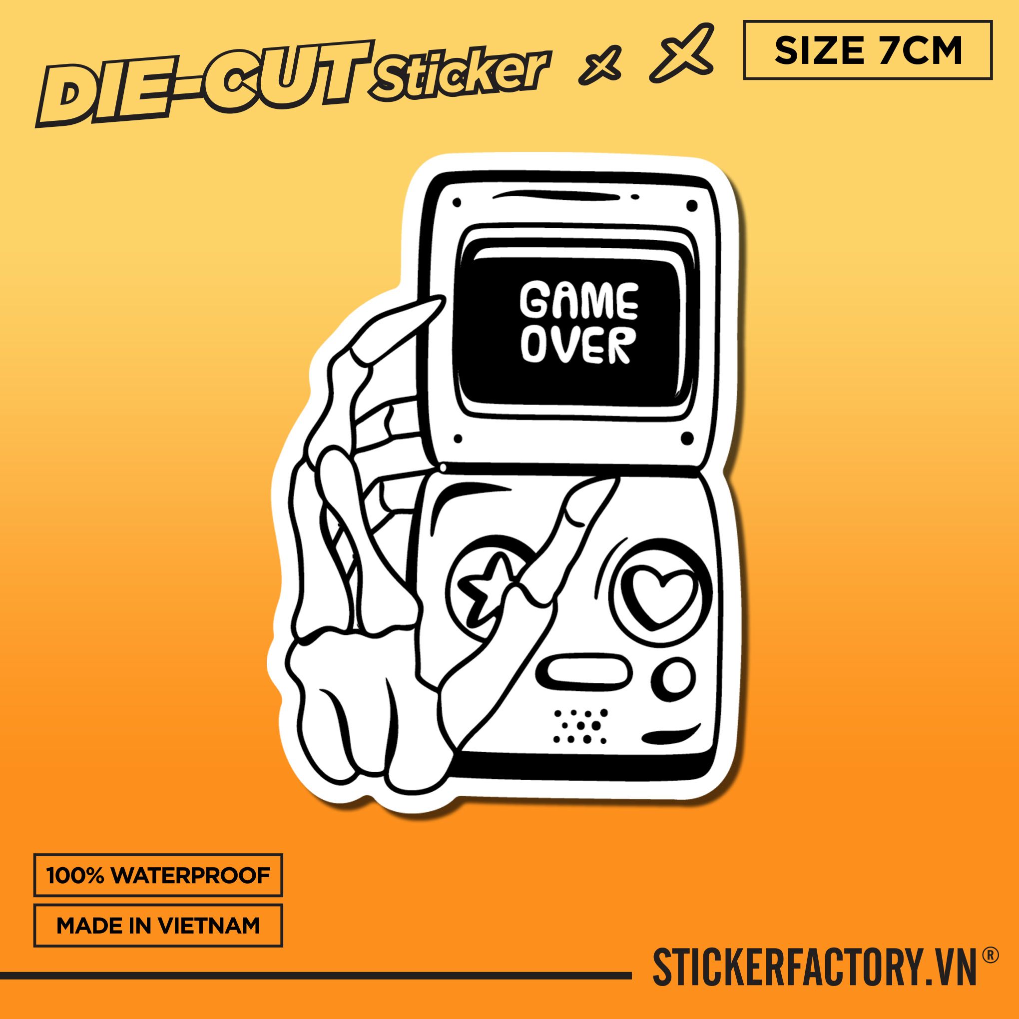 BLACKWORK GAME OVER 7cm - Sticker Die-cut hình dán cắt rời