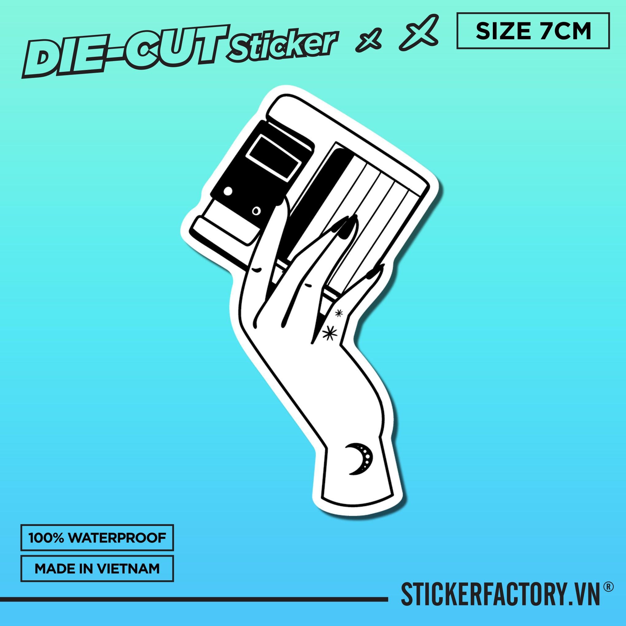 BLACKWORK HAND FLOPPY DISK 7cm - Sticker Die-cut hình dán cắt rời