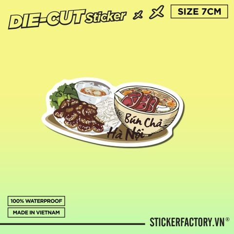  BÚN CHẢ HÀ NỘI 7cm - Sticker Die-cut hình dán cắt rời 