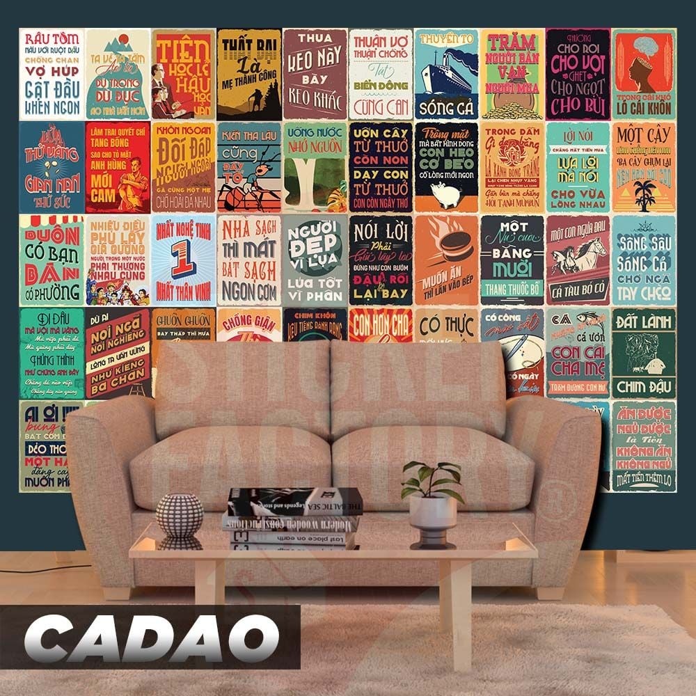 PROPAGANDA CA DAO TỤC NGỮ VIỆT NAM - Set 50 Poster A4 dán tường trang trí
