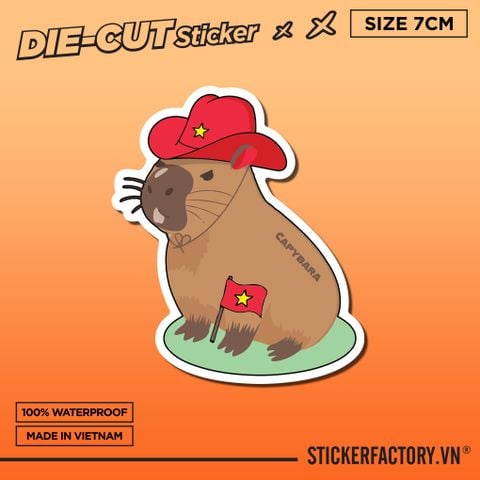  CAPYBARA VIETNAM 7cm - Sticker Die-cut hình dán cắt rời 