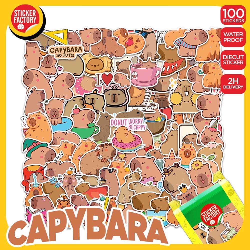 Capybara - Set 100 sticker hình dán