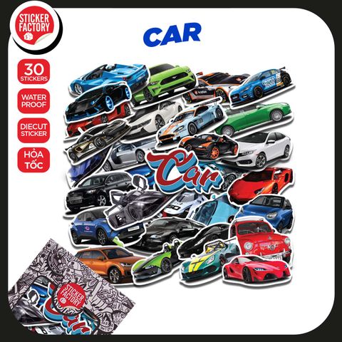  Car - Set 30 sticker hình dán 