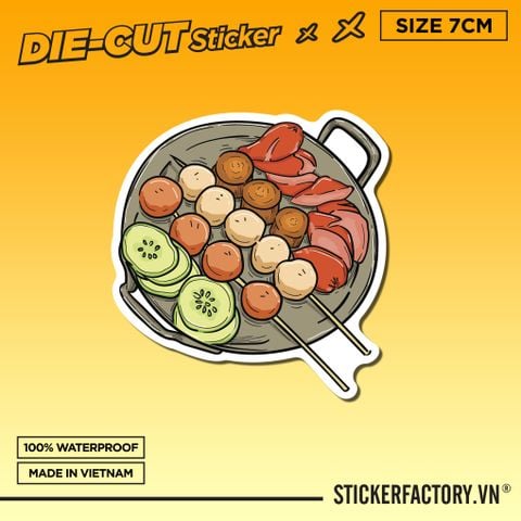  CÁ VIÊN CHIÊN 7cm - Sticker Die-cut hình dán cắt rời 