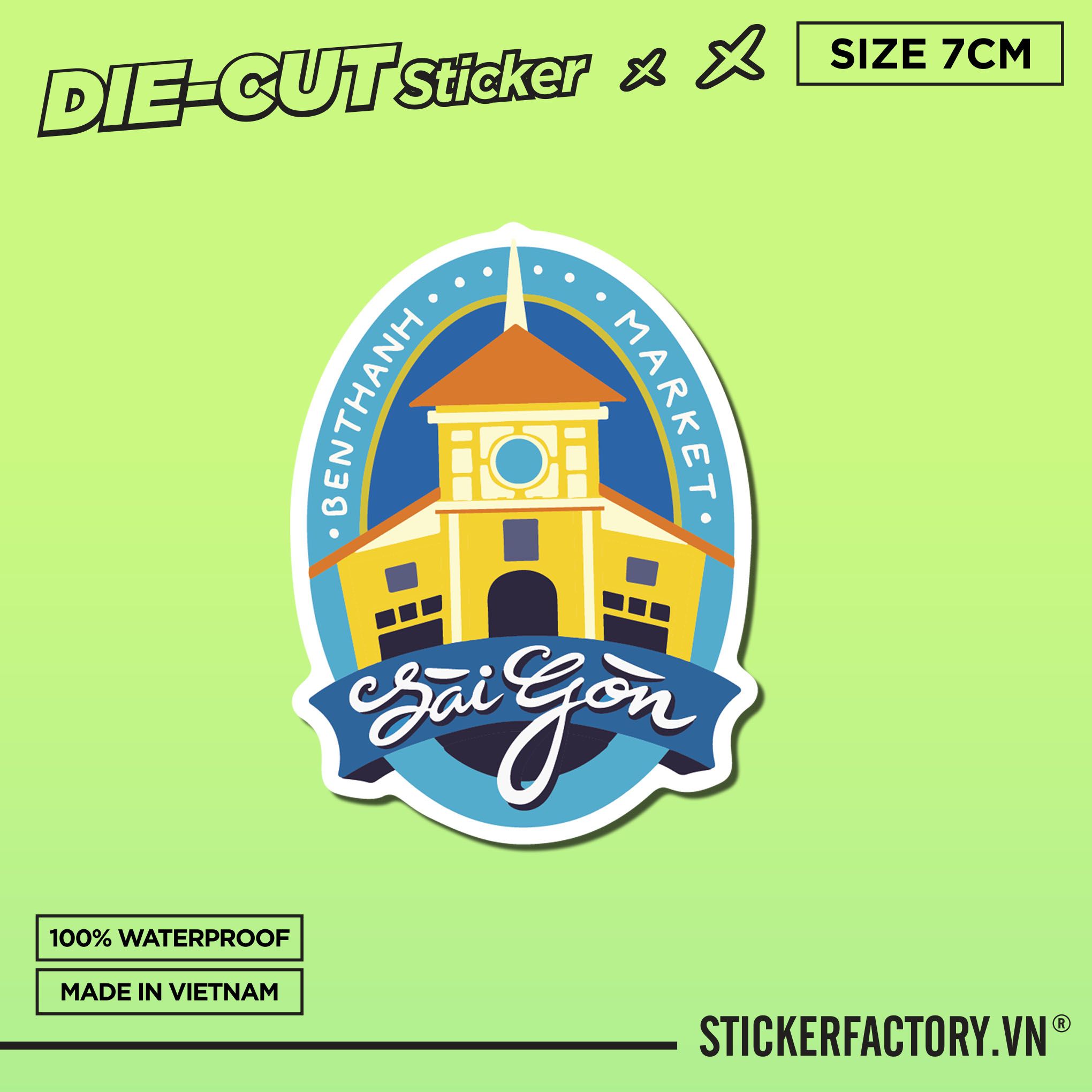 CHỢ BẾN THÀNH 7cm - Sticker Die-cut hình dán cắt rời