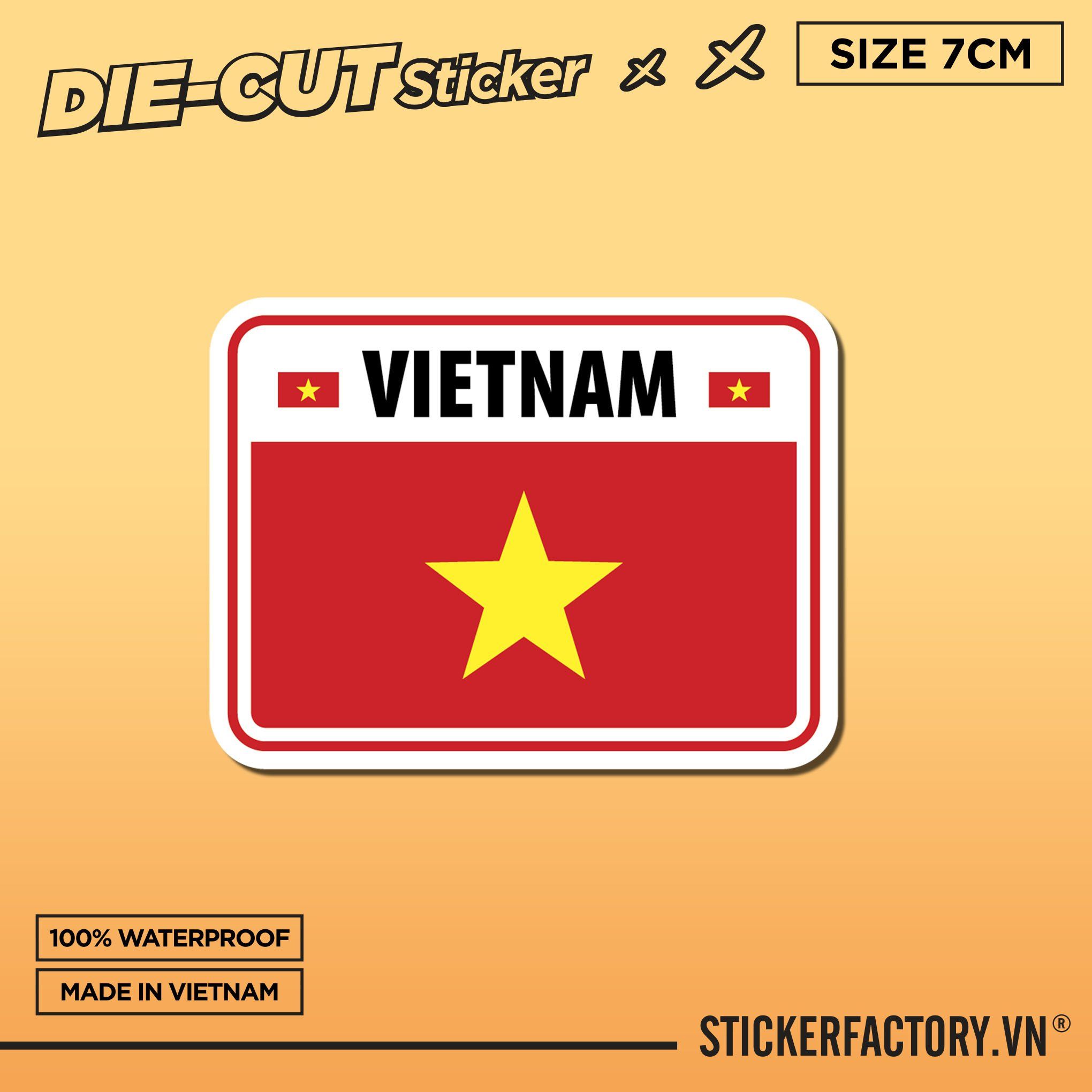 CỜ VIỆT NAM CHỮ NHẬT - Sticker Die-cut hình dán cắt rời