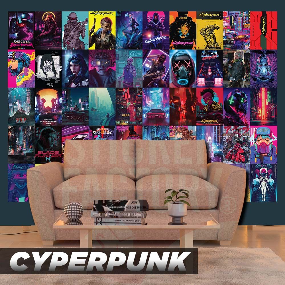 CYPERPUNK - Set 50 Poster A4 dán tường trang trí