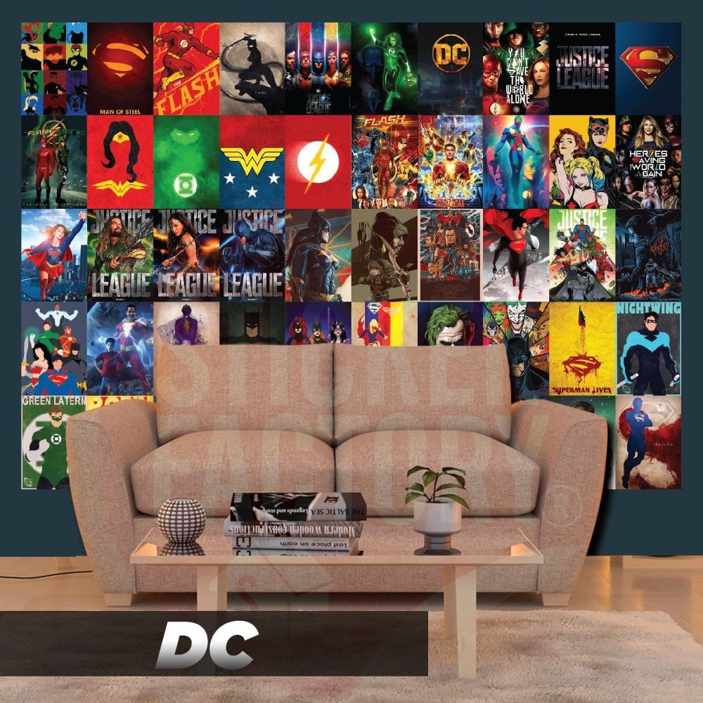 DC COMICS - Set 50 Poster A4 dán tường trang trí