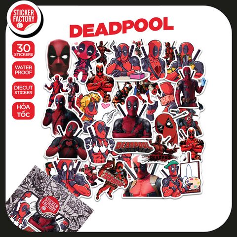  Deadpool - Set 30 sticker hình dán 