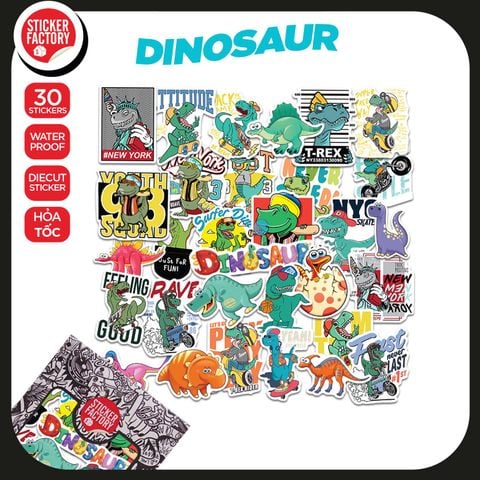  Dinosaur - Set 30 sticker hình dán 
