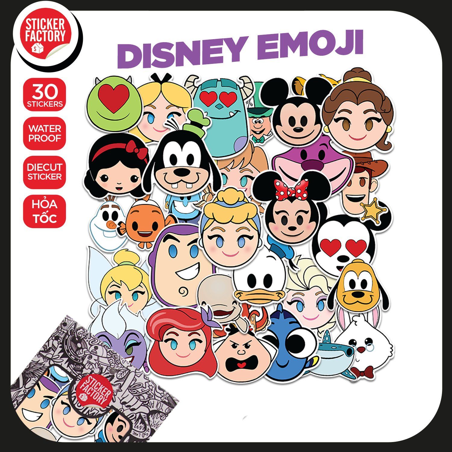Disney Emoji - Set 30 sticker hình dán
