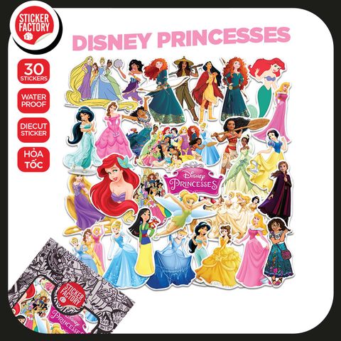  Disney Princesses - Set 30 sticker hình dán 