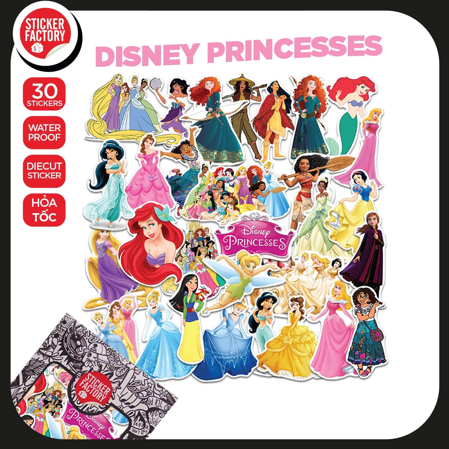 Disney Princesses - Set 30 sticker hình dán