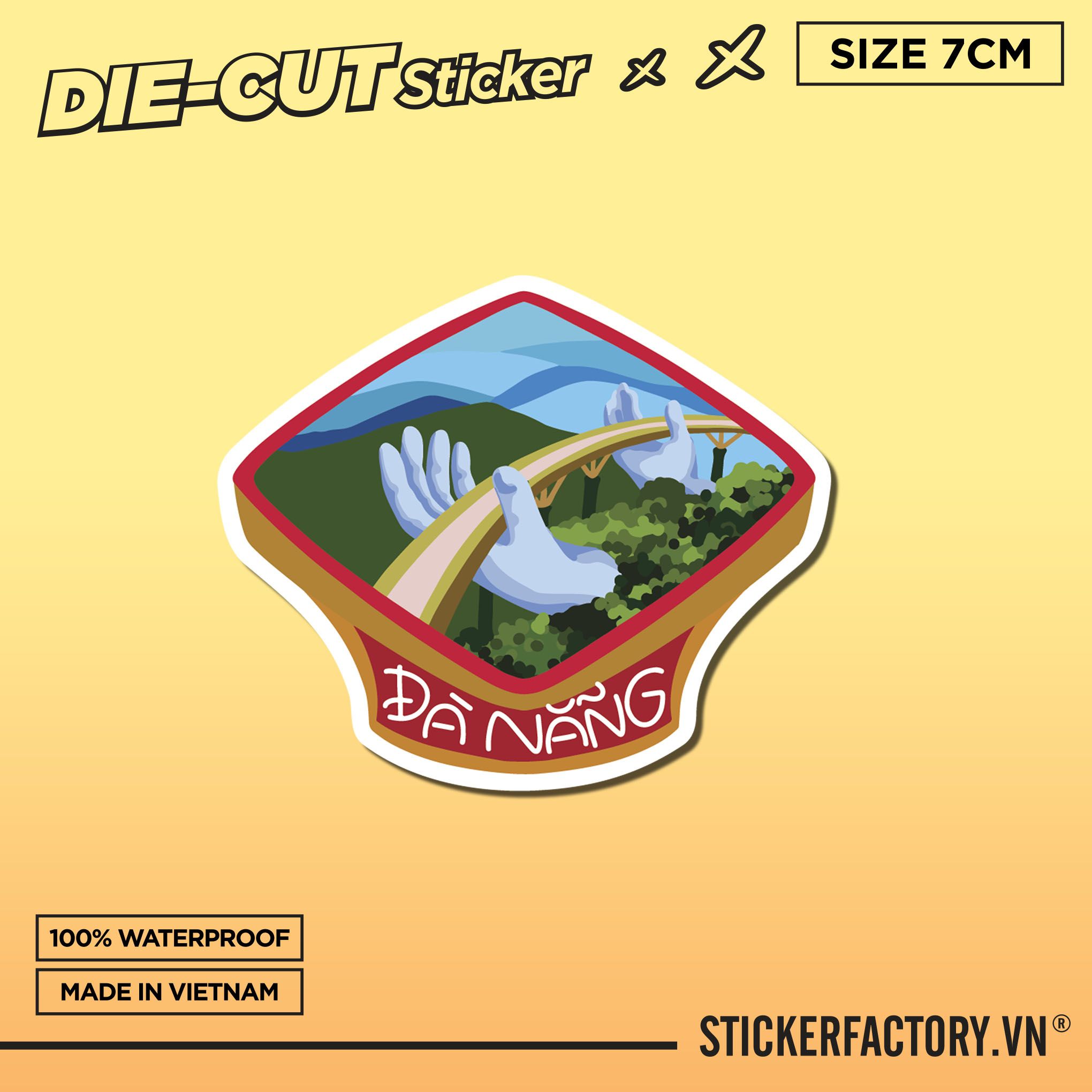 ĐÀ NẴNG CẦU VÀNG 7cm - Sticker Die-cut hình dán cắt rời
