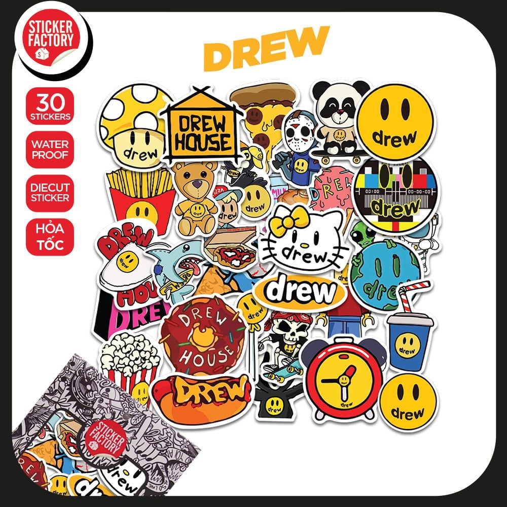 Drew - Set 30 sticker hình dán