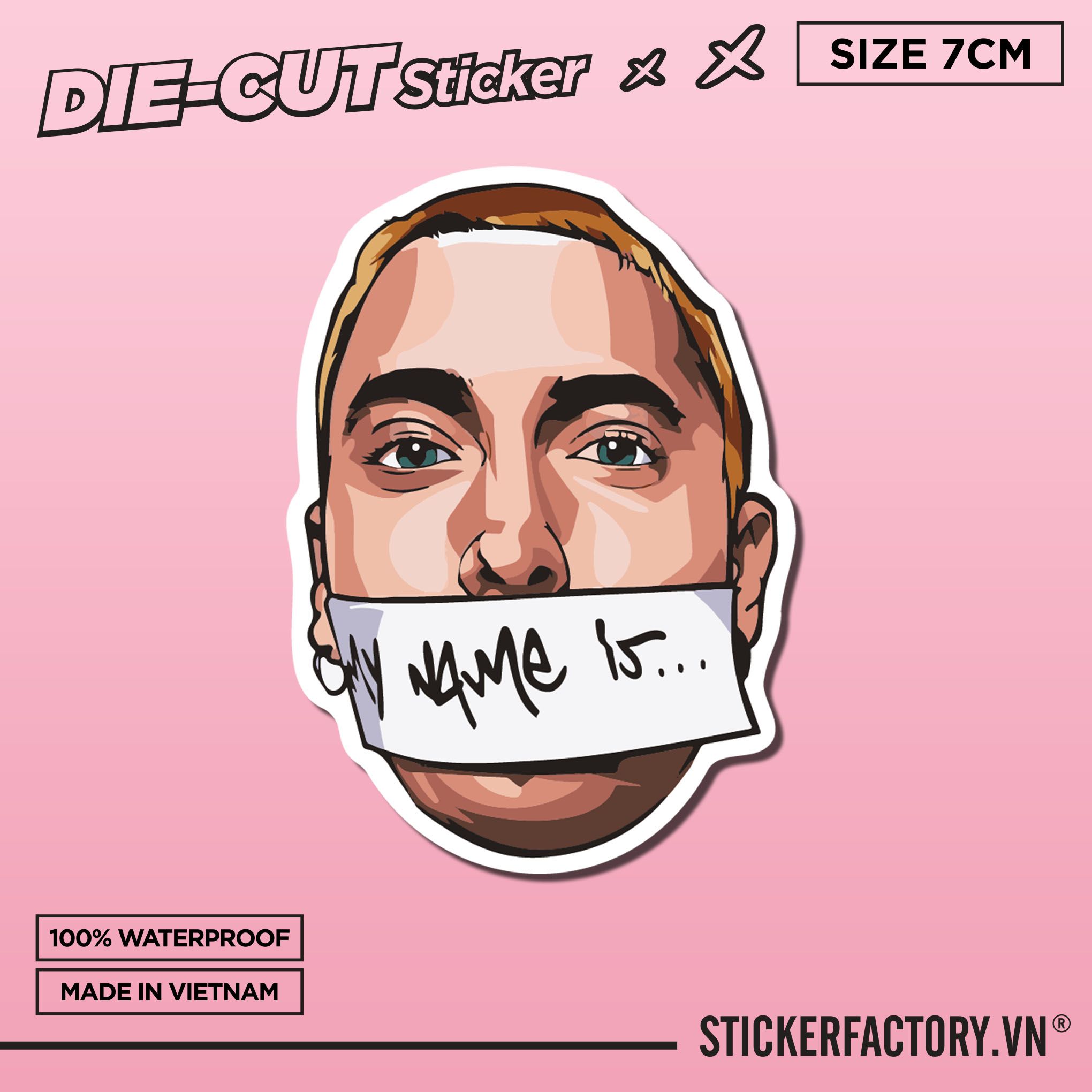 EMINEM MY NAME IS 7cm - Sticker Die-cut hình dán cắt rời