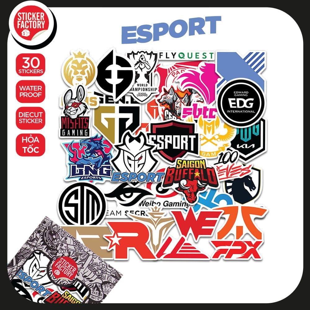 Esport - Set 30 sticker hình dán