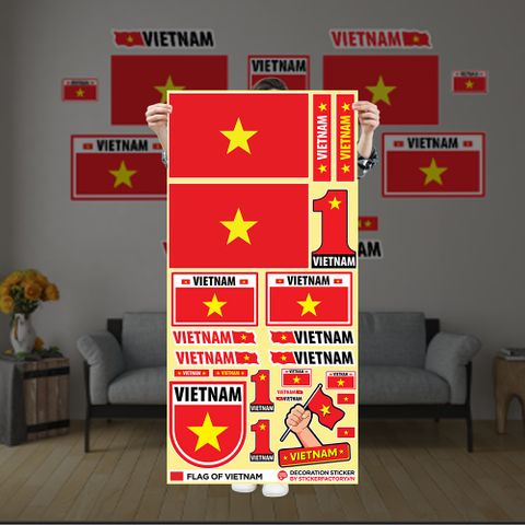  FLAG OF VIETNAM - Decoration Sticker 