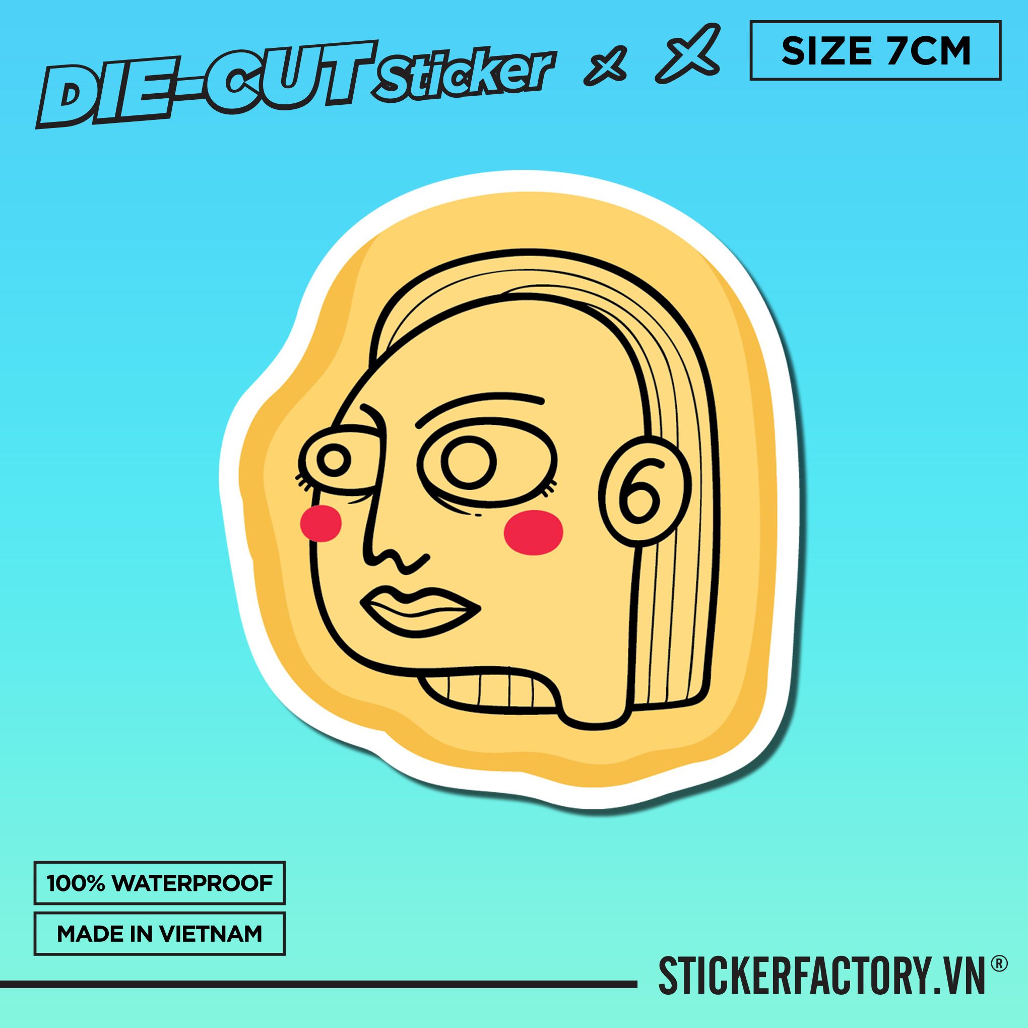 GIRL DOODLE 7cm - Sticker Die-cut hình dán cắt rời