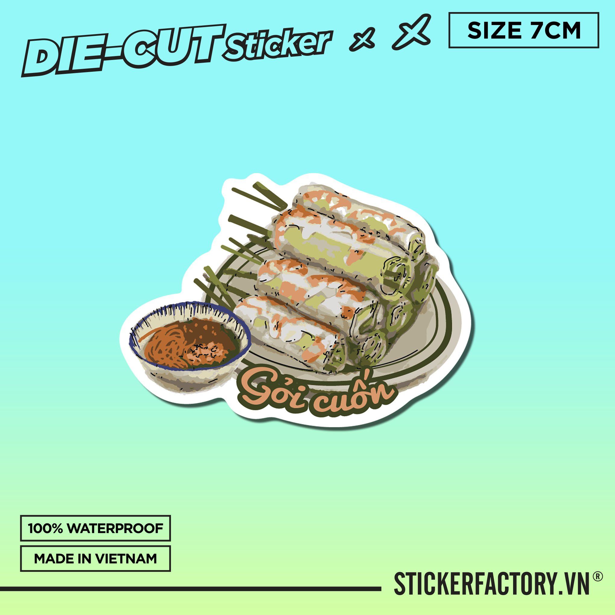 GỎI CUỐN 7cm - Sticker Die-cut hình dán cắt rời