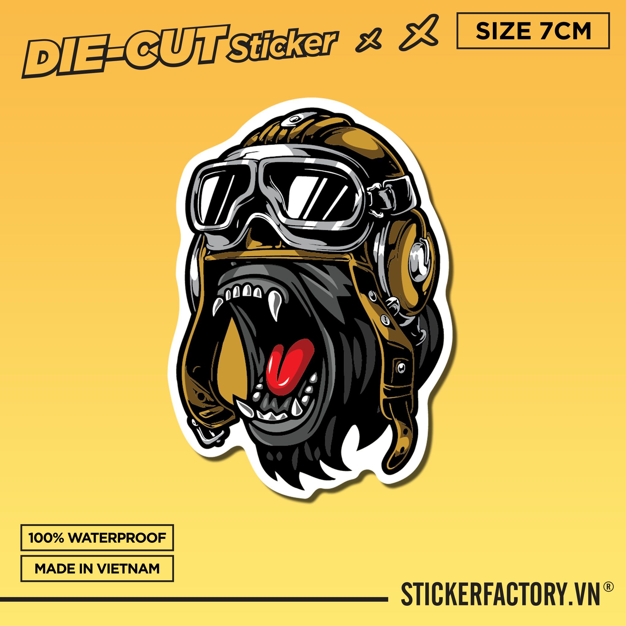 GORILLA BIKER 7cm - Sticker Die-cut hình dán cắt rời