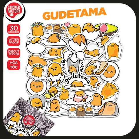  Gudetama - Set 30 sticker hình dán 