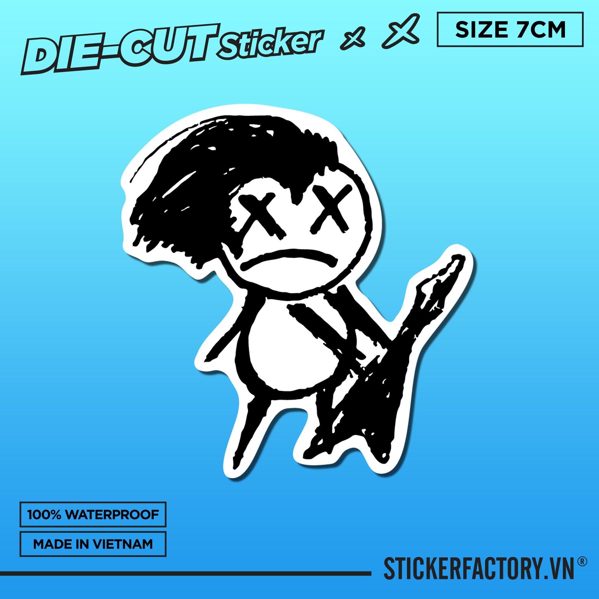 SKETCH ROCK GUITARIST 7cm - Sticker Die-cut hình dán cắt rời