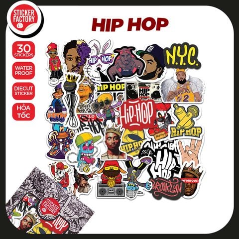  Hiphop - Set 30 sticker hình dán 