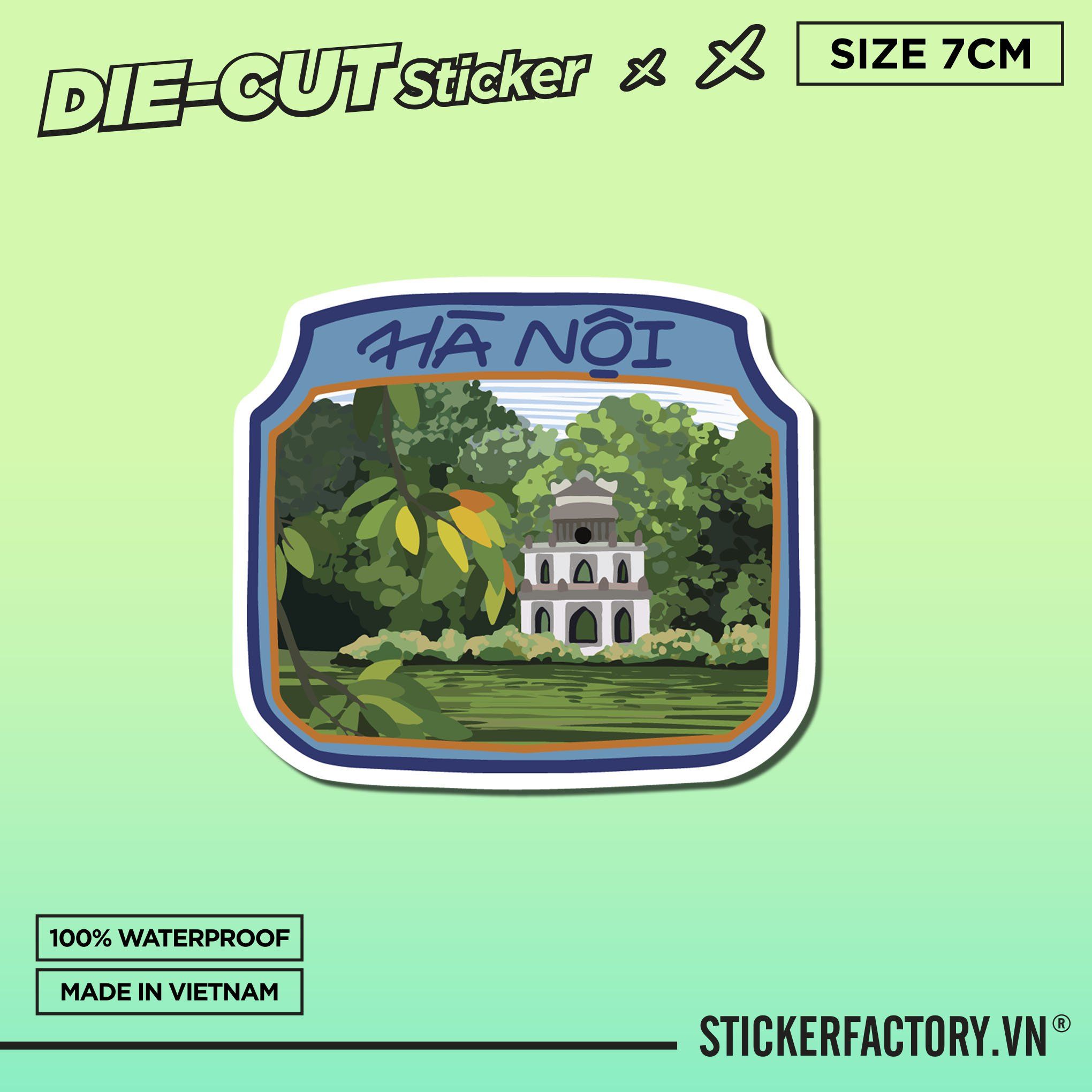 HỒ GƯƠM 7cm - Sticker Die-cut hình dán cắt rời