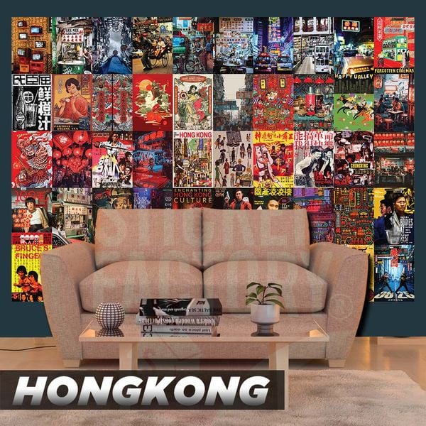  HONG KONG - Set 50 Poster A4 dán tường trang trí 