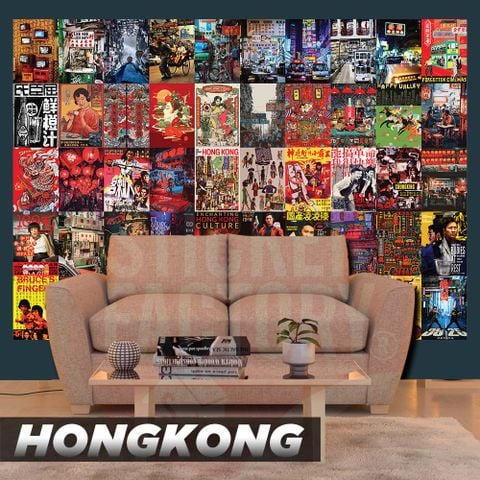  HONG KONG - Set 50 Poster A4 dán tường trang trí 