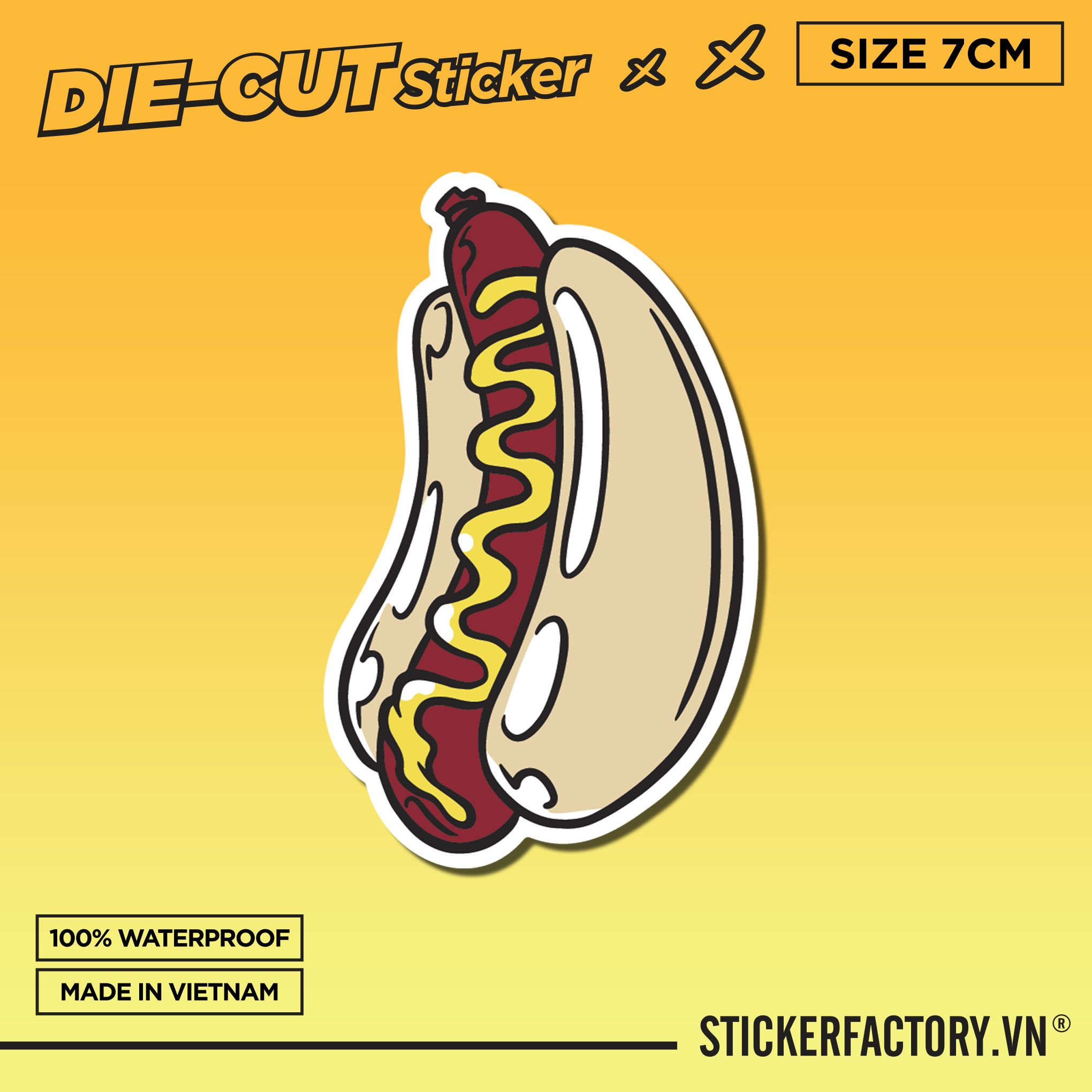 HOTDOG 7cm - Sticker Die-cut hình dán cắt rời