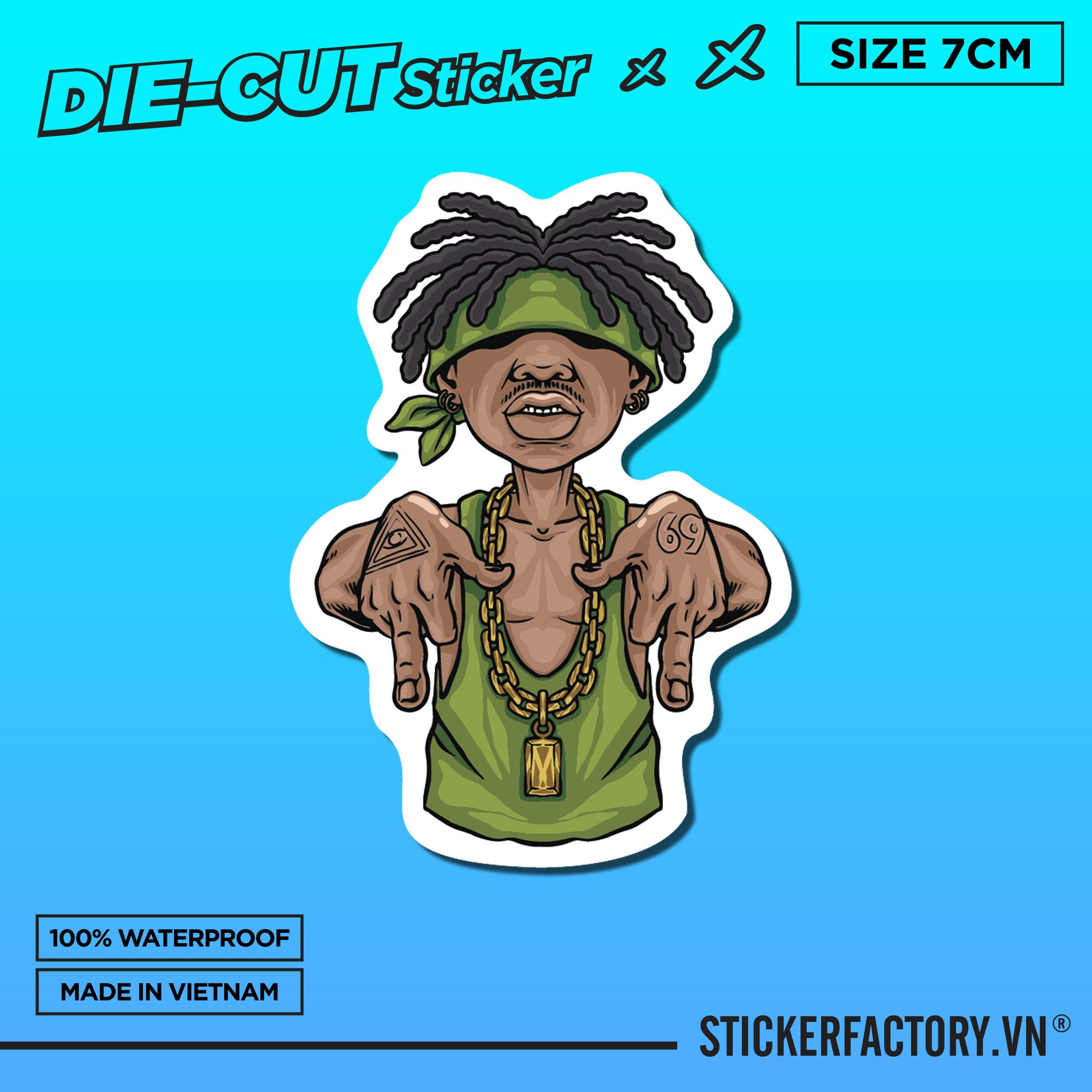 HYPE RAPPER MAN 7cm - Sticker Die-cut hình dán cắt rời