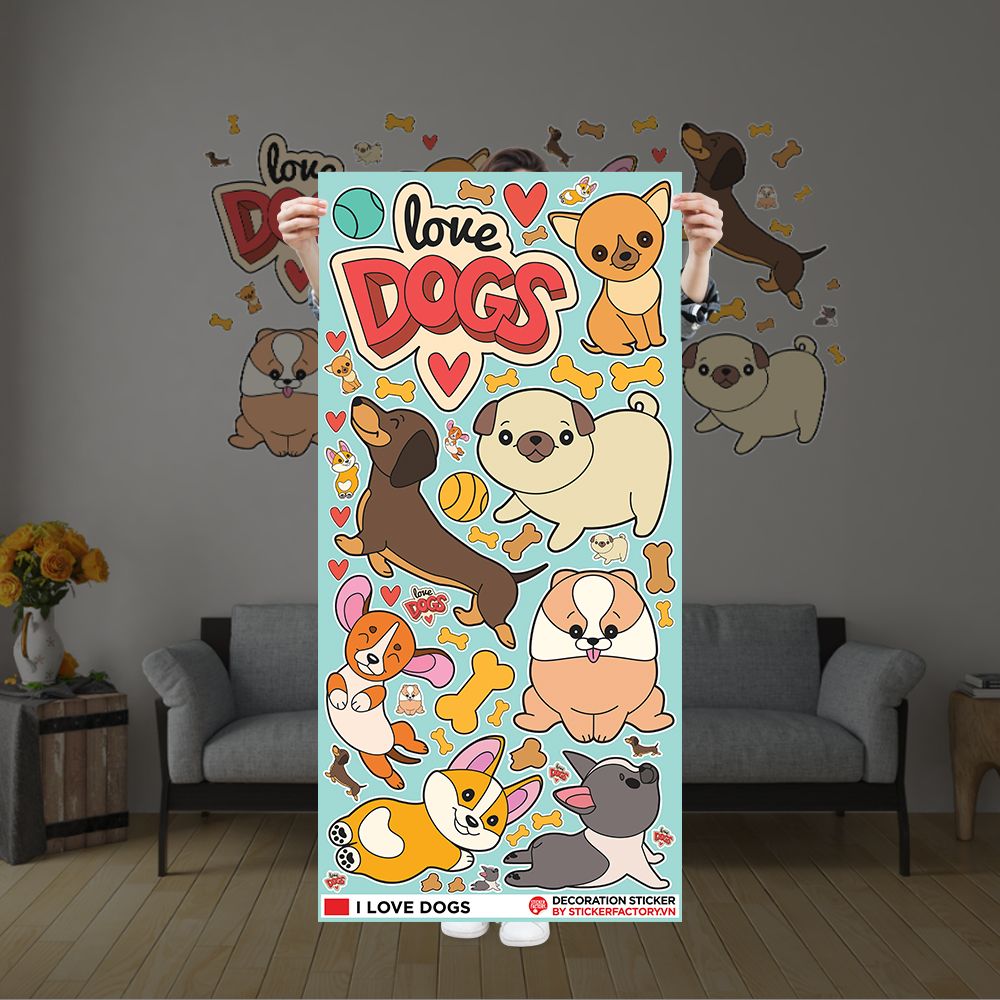I LOVE DOGS - Decoration Sticker
