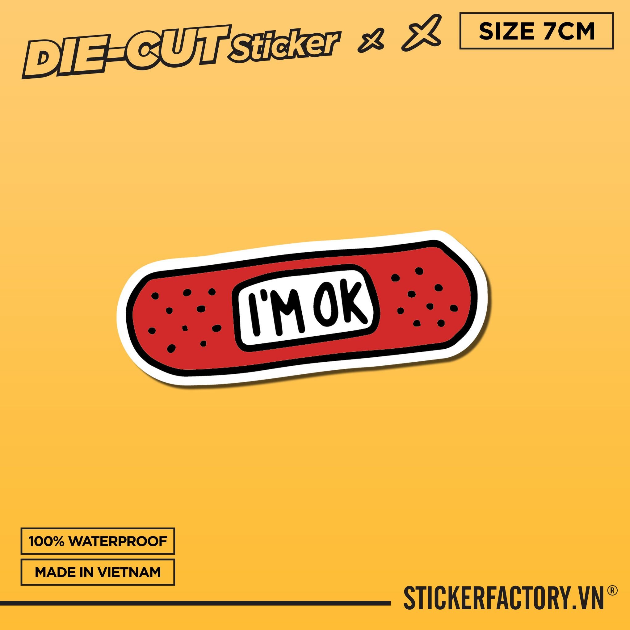 I'M OK TAPE 7cm - Sticker Die-cut hình dán cắt rời