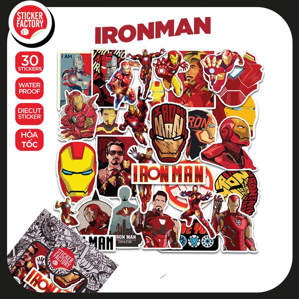 Iron Man - Set 30 sticker hình dán