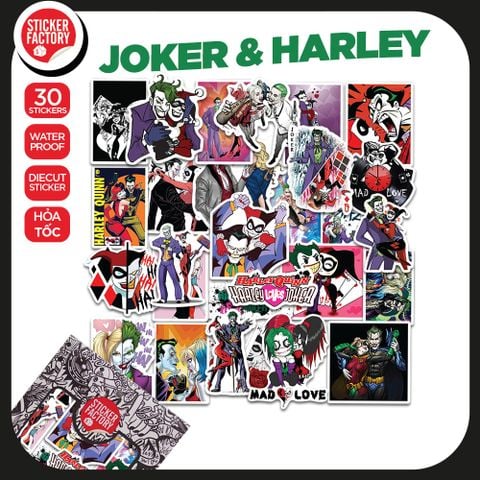  Joker and Harley - Set 30 sticker hình dán 