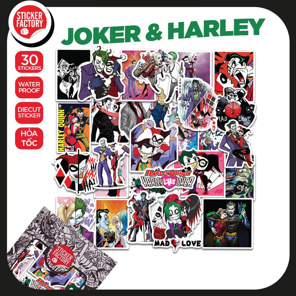 Joker $ Harley - Set 30 sticker hình dán