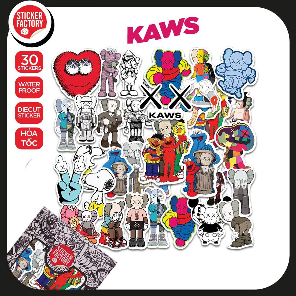 Kaws - Set 30 sticker hình dán