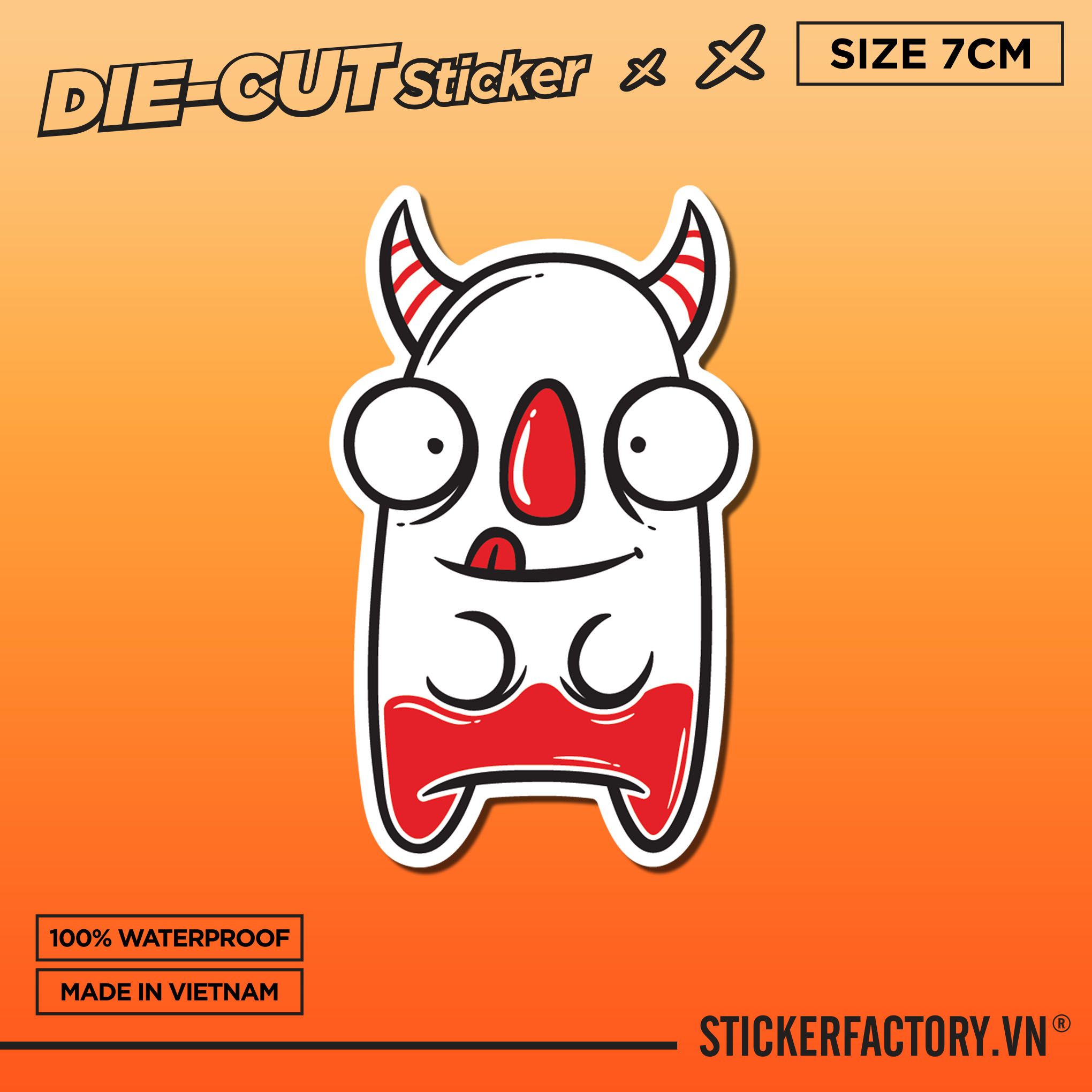 RED KUTE GHOST 7cm - Sticker Die-cut hình dán cắt rời
