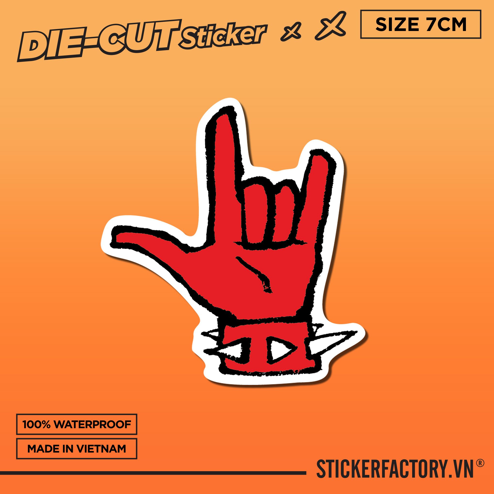 LET'S ROCK HAND 7cm - Sticker Die-cut hình dán cắt rời