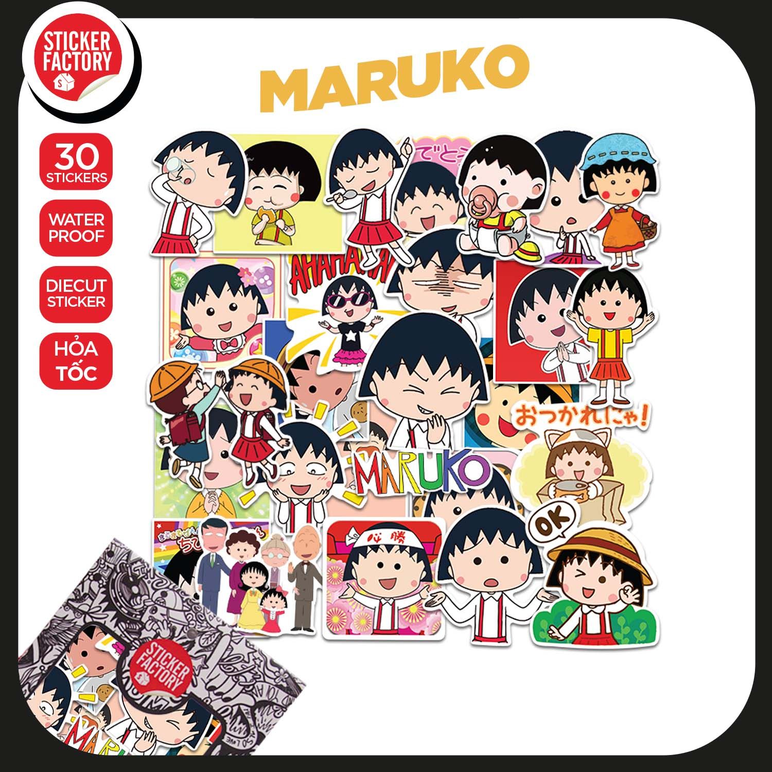 Maruko - Set 30 sticker hình dán