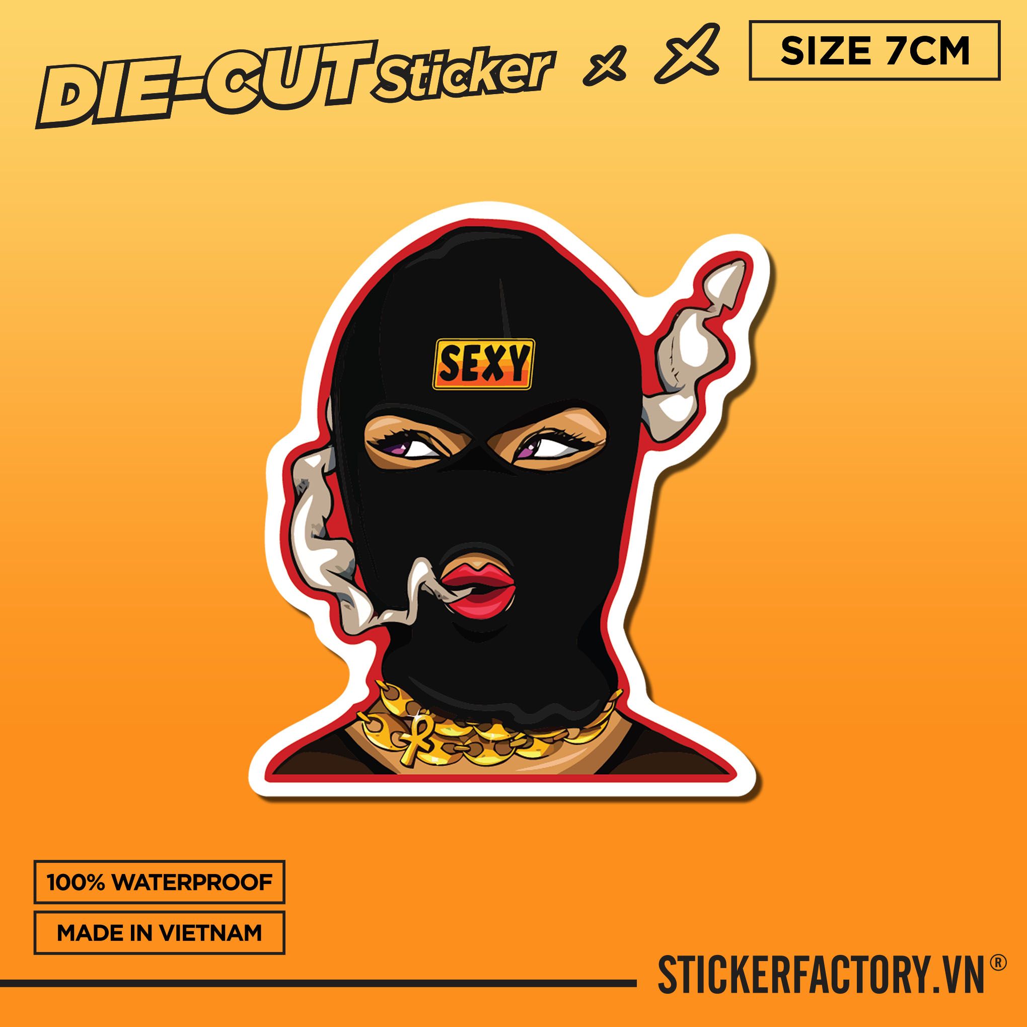 SEXY MASK GIRL 7cm - Sticker Die-cut hình dán cắt rời