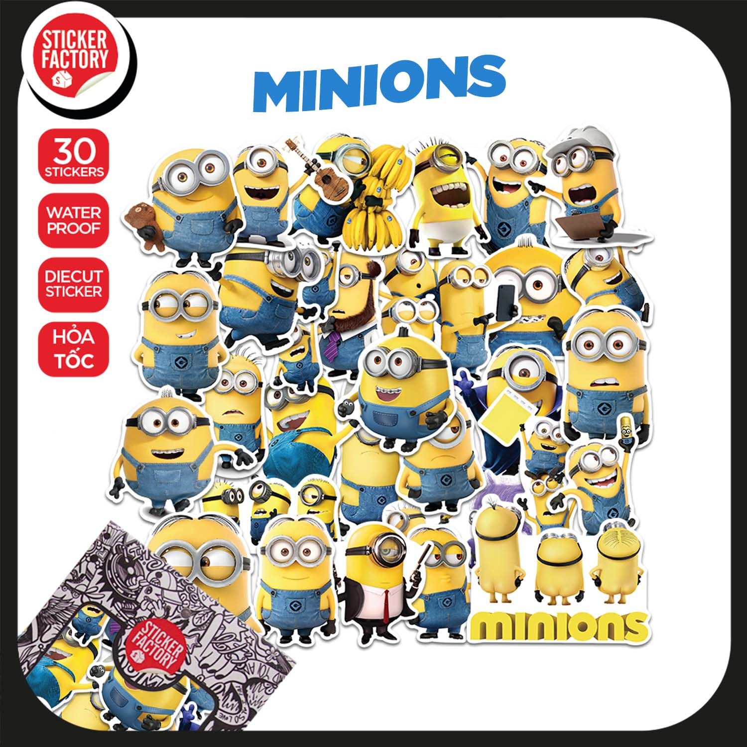 Minnions - Set 30 sticker hình dán