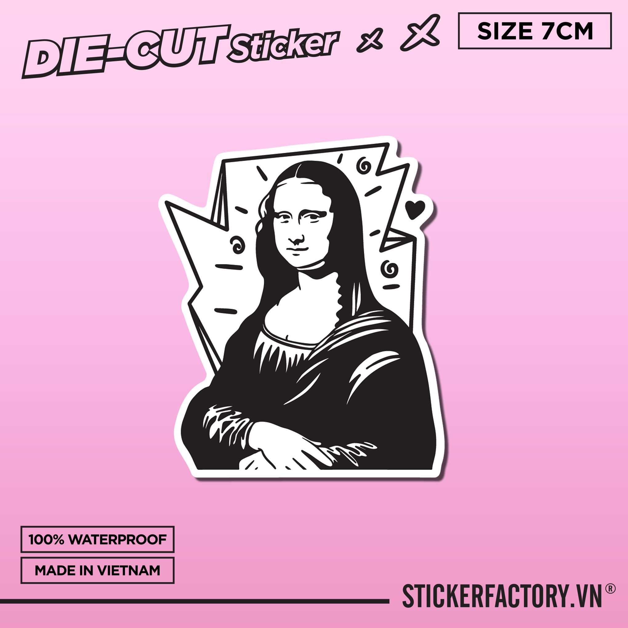 LEONARDO DA VINCI'S MONA LISA 7cm - Sticker Die-cut hình dán cắt rời