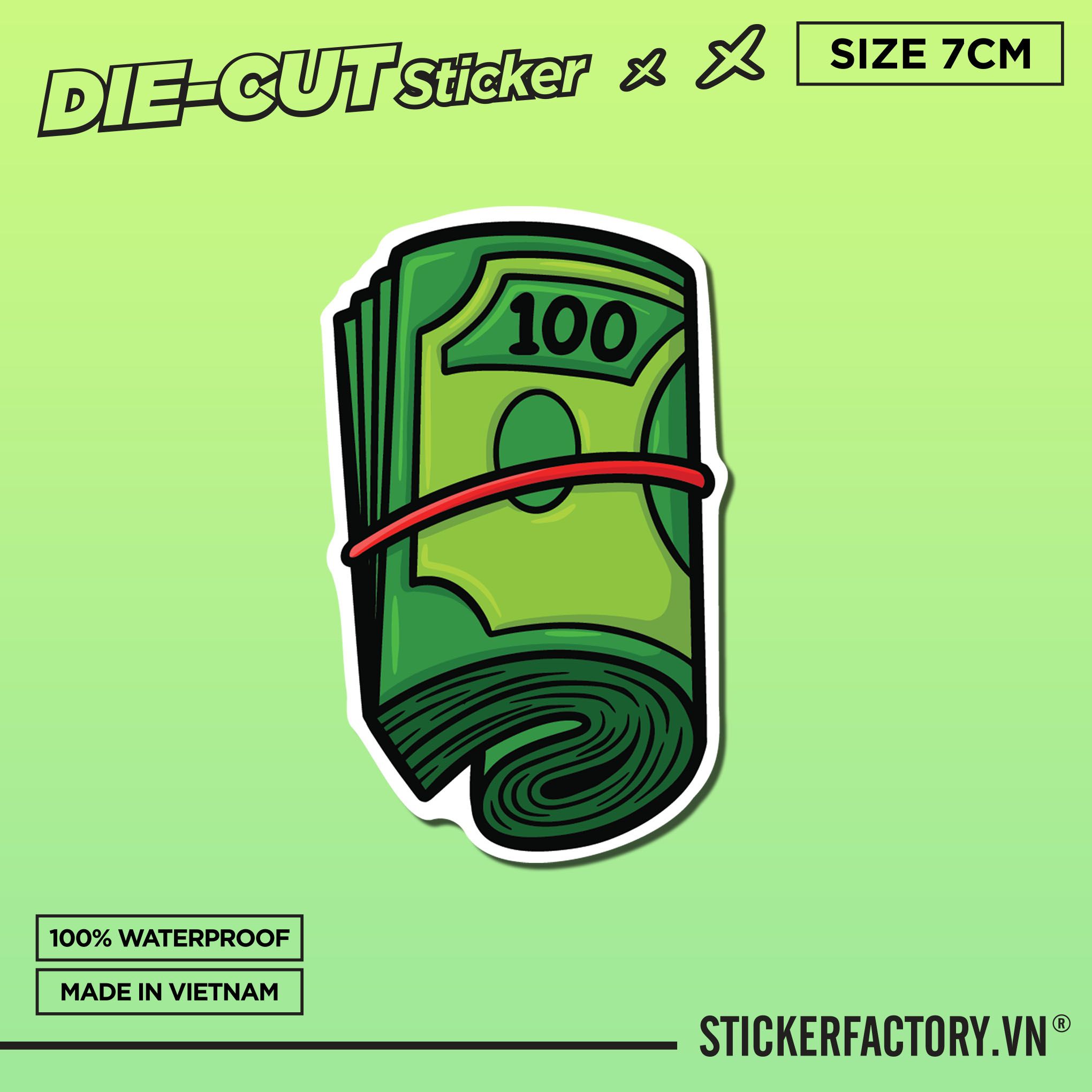 MONEY STACK 7cm - Sticker Die-cut hình dán cắt rời