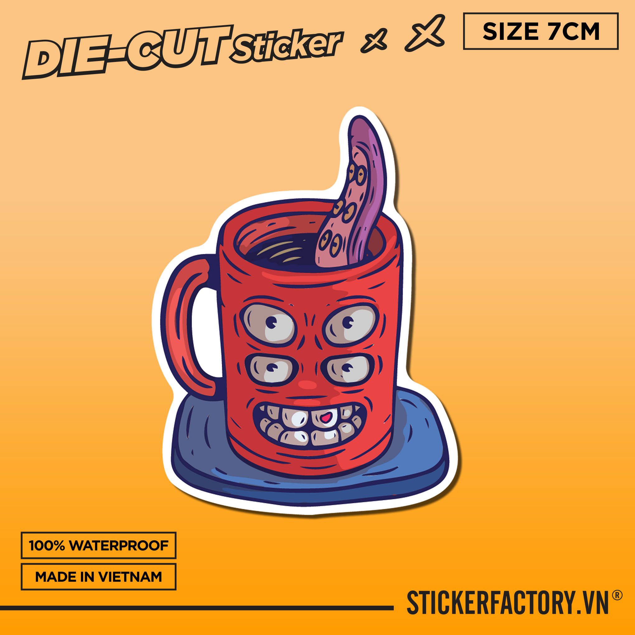 MONSTER CUP 7cm - Sticker Die-cut hình dán cắt rời
