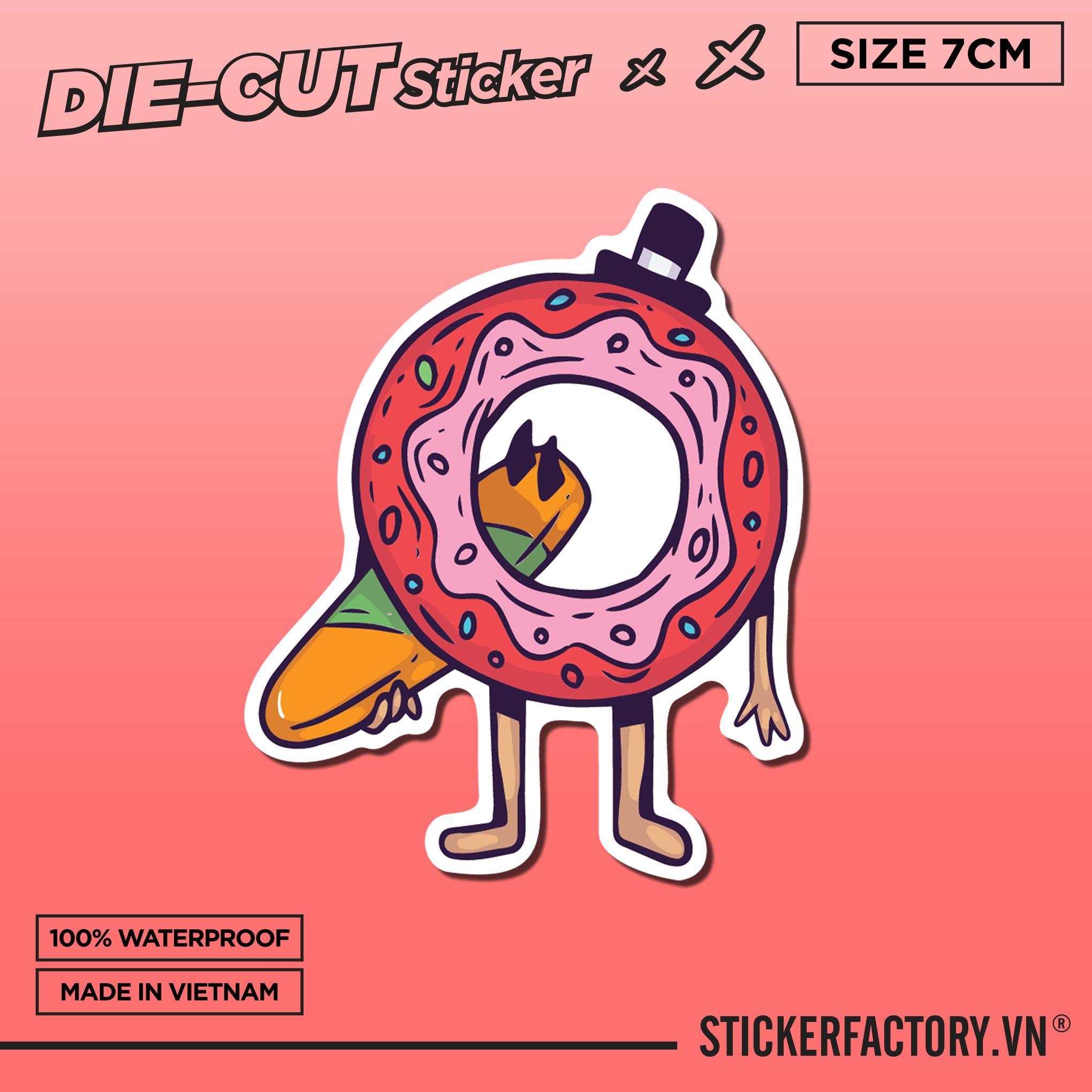 MONSTER DONUT 7cm - Sticker Die-cut hình dán cắt rời