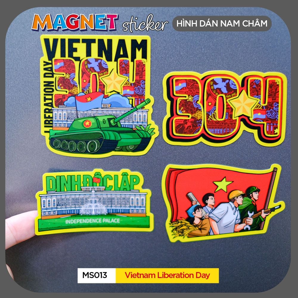 MS013 Vietnam Liberation Day - Set 4 Magnet Sticker - Hình dán nam châm