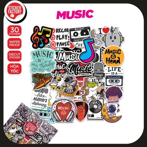  Music - Set 30 sticker hình dán 